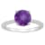 8mm Round Amethyst and 1/10 ctw Diamond Rhodium Over Sterling Silver Ring