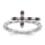 Rhodium Over Sterling Silver Stackable Expressions Cross Garnet Ring 0.14ctw