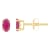 5x3mm Oval Ruby 14k Yellow Gold Stud Earrings