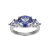 Blue Cubic Zirconia Platinum Over Silver June Birthstone Ring 4.27ctw