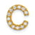 14K Yellow Gold Diamond Letter C Initial Charm