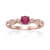Ruby with Moissanite Accents 14K Rose Gold Over Sterling Silver Ring, 0.74ctw