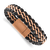 Brown Leather and Stainless Steel Brushed Rose IP-plated 8.5-inch Bracelet