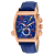Christian Van Sant Men's Grandeur Blue Dial, Multi-color Accents, Rose
Bezel Blue Leather Watch