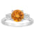 8mm Round Citrine And White Topaz Rhodium Over Sterling Silver 3-Stone Ring