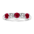 14K White Gold 5-Stone Ruby and Diamond Band Ring, 1.26ctw