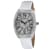 Christian Van Sant Women's Elegant White Dial, White Leather Strap Watch