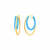 14K Gold Over Sterling Silver Double Oval Enamel Hoops in Turquoise Color