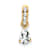10k Yellow Gold 0.5 cttw Pear White Topaz and Accent Diamond Pendant