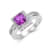Lab Created Purple Sapphire with White Topaz Accents Sterling Silver
Halo with Split Shank Ring