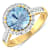 Round Blue Aquamarine and Diamond 14K Yellow Gold Halo Ring 3.29 ctw