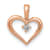14k Rose Gold Diamond Heart Pendant