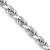 Rhodium Over 14k White Gold 4mm Solid Diamond-Cut Quadruple Rope 22 Inch Chain