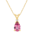 8x5mm Pear Shape Pink Topaz with Diamond Accent 14k Yellow Gold Pendant
With Chain
