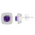 5mm Cushion Amethyst 1/5 ctw Diamond Rhodium Over Sterling Silver Halo
Stud Earrings