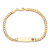 10k Yellow Gold Medical Soft Diamond Shape Red Enamel Curb Link ID Bracelet