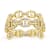 Rachel Zoe CZ Triple Mariner Row Ring in 14K Gold Over Sterling Silver