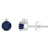 4mm Round Sapphire with Diamond Accents 14k White Gold Stud Earrings