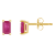 5x3mm Emerald Cut Ruby 14k Yellow Gold Stud Earrings