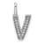 14K White Gold Diamond Letter V Initial Pendant