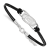 Rhodium Over Sterling Silver NHL LogoArt Carolina Hurricanes Leather Bracelet