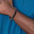 Black Leather and Stainless Steel Polished Rose IP-plated Cable Bracelet