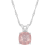 8mm Cushion Rose Quartz Rhodium Over Sterling Silver Pendant With Chain