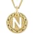 Cardano Initial N Pendant Necklace In 18K Gold Over Bronze