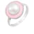 Cultured Freshwater Pearl and Pink Enamel Ring in Sterling Silver