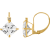 10K Yellow Gold Lab Created White Sapphire and Diamond Princess
Leverback Earrings 3.40ctw