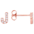 White Cubic Zirconia 18K Rose Gold Over Sterling Silver J Earrings 0.22ctw