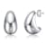 San Marco Rain Drop Cuff Earrings In Rhodium Over Brass
