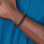 Black Braided Leather and Stainless Steel Brushed 8.25-inch Bracelet