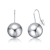 Ball Drop Earrings In Rhodium Over Brass