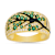 Green And White Cubic Zirconia With Black Enamel 14k YG Over Silver Tree
Of Life Ring 1.05ctw