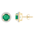 6mm Round Created Emerald And Created White Sapphire 10k Yellow Gold
Halo Stud Earrings