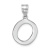 Rhodium Over 14k White Gold Polished Bubble Letter O Initial Pendant