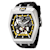 Invicta Akula 48mm Mechanical Black Silicone Band Watch, White Bezel