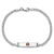 Rhodium Over 14k White Gold Medical Soft Diamond Shape Red Enamel Cuban
ID Bracelet