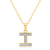 White Diamond Accent 10k Yellow Gold I Initial Pendant With 18” Rope Chain