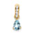 10k Yellow Gold 0.5 cttw Pear Aquamarine and Accent Diamond Pendant
