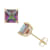 Mystic Fire® Green Topaz 10K Yellow Gold Stud Earrings 2.60ctw
