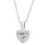 Lavender And White Cubic Zirconia Rhodium Over Silver Children's Heart
Pendant With Chain 0.49ctw