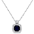 Diffused Sapphire & Diamond 10K White Gold Pendant With Chain 0.81ctw