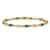 10k Yellow Gold and Rhodium Over 10k Yellow Gold Diamond and Emerald Bracelet