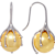 Large Golden South Sea Simulant Pearl Drop Earrings In Sterling Silver