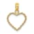 10K Yellow Gold 3D Textured Rope Heart Charm