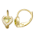 Green And White Cubic Zirconia 14k Yellow Gold Over Silver Children's
Heart Earrings 0.63ctw
