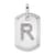 Rhodium Over 14k White Gold Diamond Initial R Dog Tag Charm