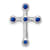 Rhodium Over 10k White Gold 0.29 ctw Sapphire Cross Slide Pendant